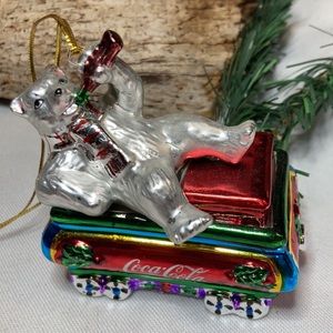 🎄Coca Cola Bear on a Train Car Ornament